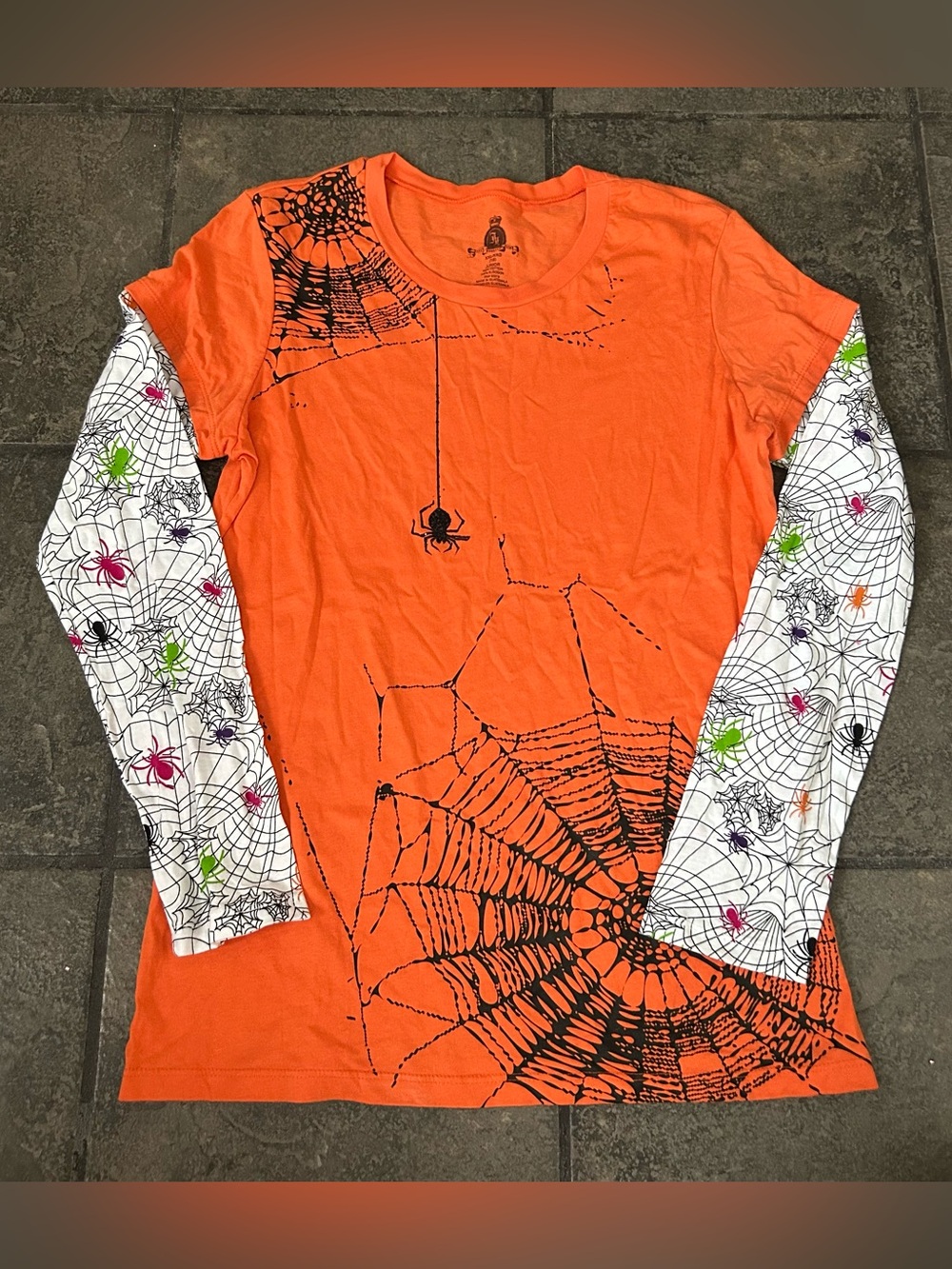 Vintage Y2K Halloween Long Sleeve Shirt Size 2XL Spider Spiderwebs